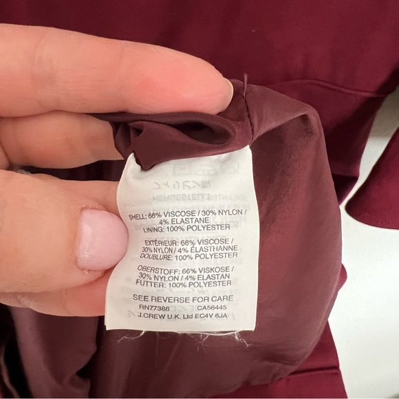 Women’s J. Crew Maroon 3/4 Sleeve Dress - Size 10 - Picture 4 of 9